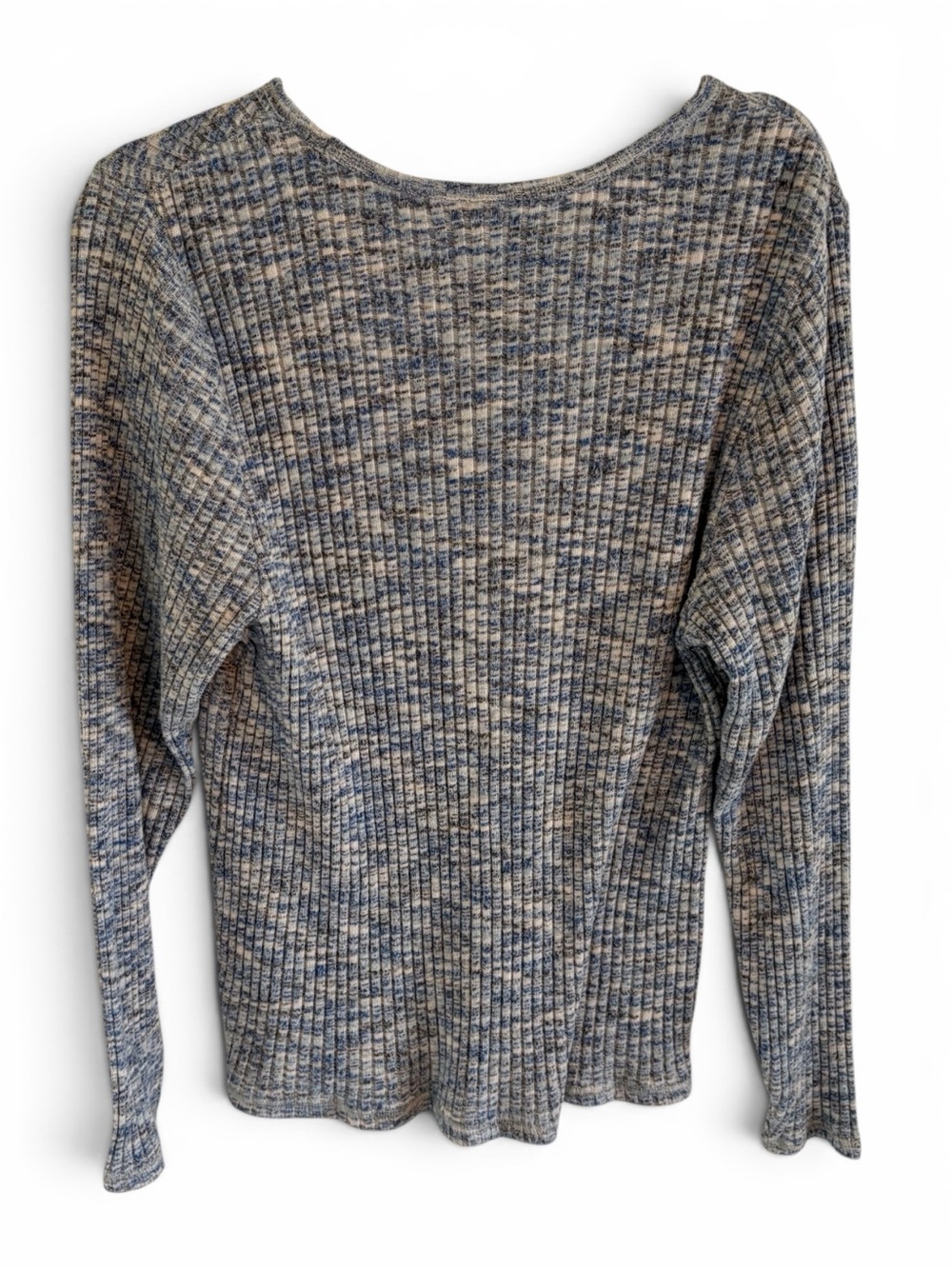Old Navy Blue and Gray Ribbed Long Sleeve Plush Tee XXL - Picture 3 of 8